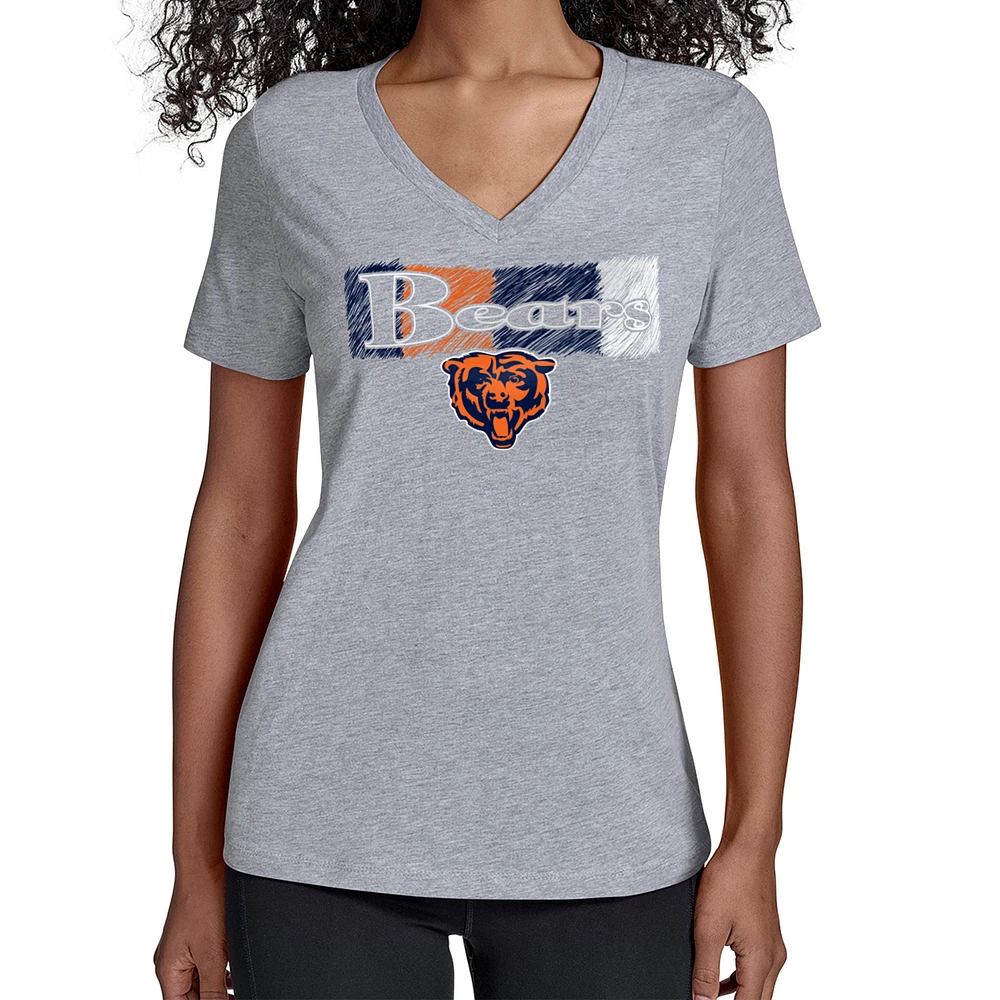 Women's Starter Gray Chicago Bears Color Shading V-Neck T-Shirt