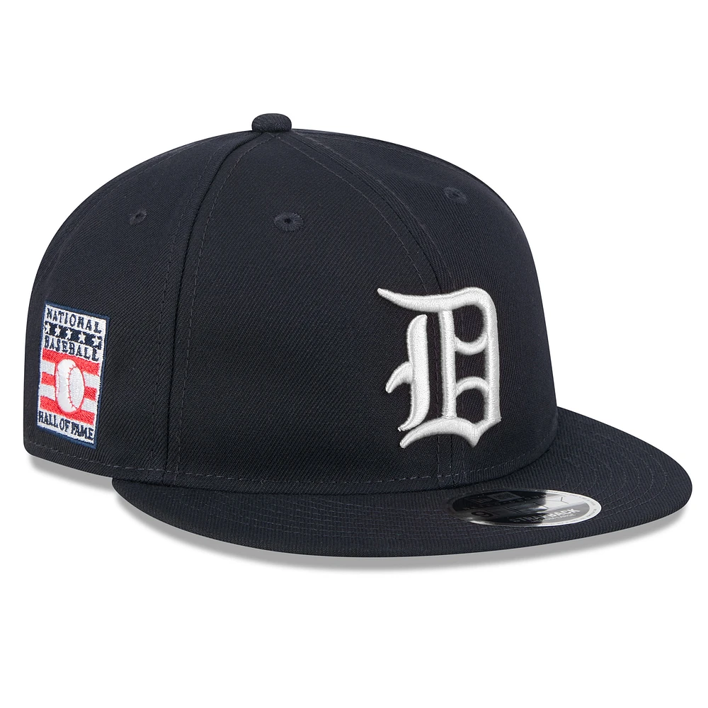 Men's New Era Navy Detroit Tigers Baseball Hall of Fame Retro Crown 9FIFTY Adjustable Hat