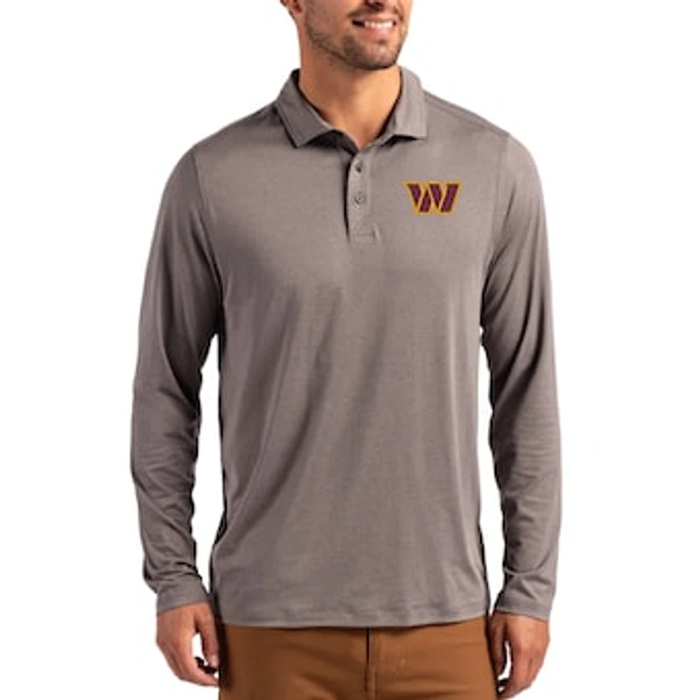 Men's Cutter & Buck Charcoal Washington Commanders Coastline Epic Comfort Eco Recycled Polo