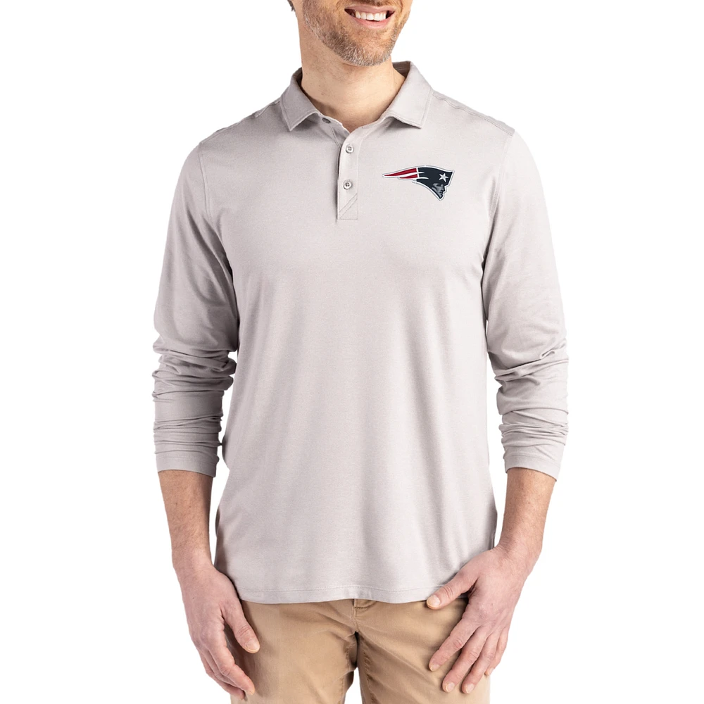 Men's Cutter & Buck Gray New England Patriots Coastline Epic Comfort Eco Recycled Polo