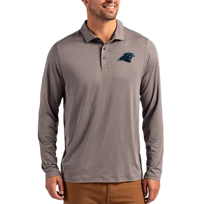 Men's Cutter & Buck Charcoal Carolina Panthers Coastline Epic Comfort Eco Recycled Polo