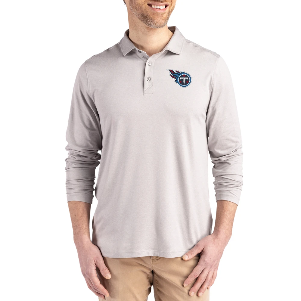 Men's Cutter & Buck Gray Tennessee Titans Coastline Epic Comfort Eco Recycled Polo