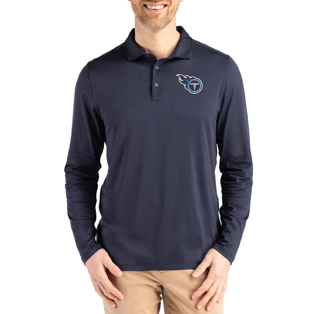 Men's Cutter & Buck Navy Tennessee Titans Coastline Epic Comfort Eco Recycled Polo