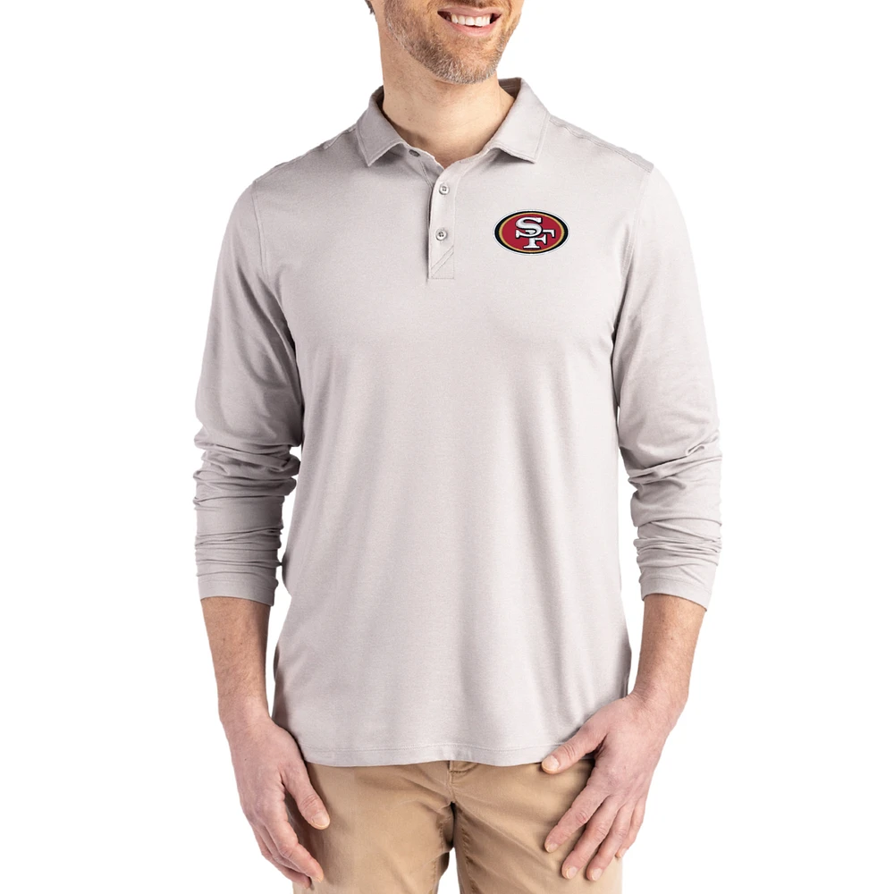 Men's Cutter & Buck Gray San Francisco 49ers Coastline Epic Comfort Eco Recycled Polo