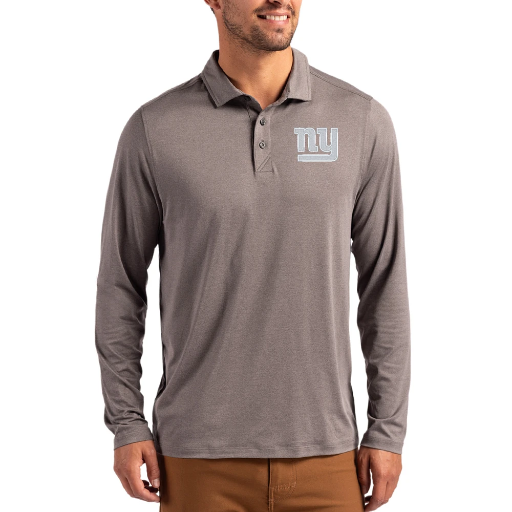 Men's Cutter & Buck Charcoal New York Giants Coastline Epic Comfort Eco Recycled Polo