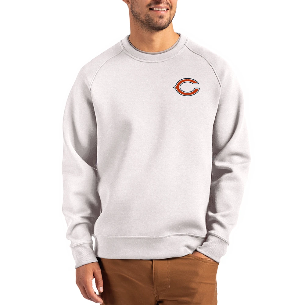 Men's Cutter & Buck Gray Chicago Bears Team Logo Roam Recycled Raglan Pullover Sweatshirt