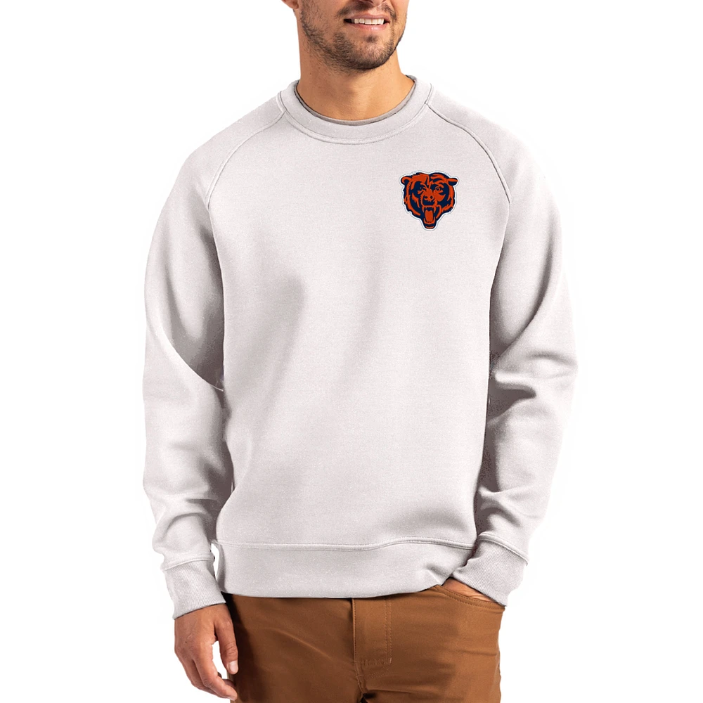 Men's Cutter & Buck Gray Chicago Bears Throwback Roam Recycled Raglan Pullover Sweatshirt