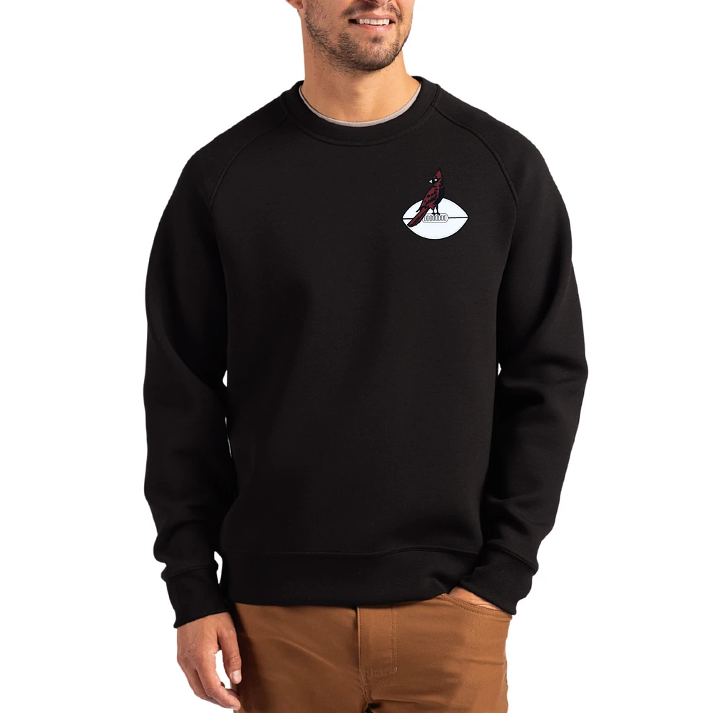 Men's Cutter & Buck Arizona Cardinals Throwback Roam Recycled Raglan Pullover Sweatshirt