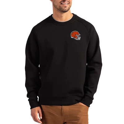 Men's Cutter & Buck Cleveland Browns Helmet Roam Recycled Raglan Pullover Sweatshirt