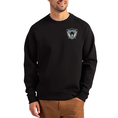 Men's Cutter & Buck Las Vegas Raiders Throwback Roam Recycled Raglan Pullover Sweatshirt