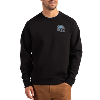 Men's Cutter & Buck Detroit Lions Helmet Roam Recycled Raglan Pullover Sweatshirt