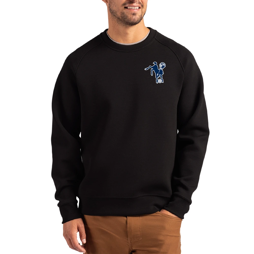 Men's Cutter & Buck Indianapolis Colts Throwback Roam Recycled Raglan Pullover Sweatshirt