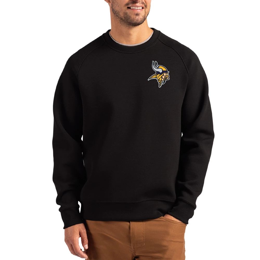 Men's Cutter & Buck Minnesota Vikings Primary Logo Roam Recycled Raglan Pullover Sweatshirt