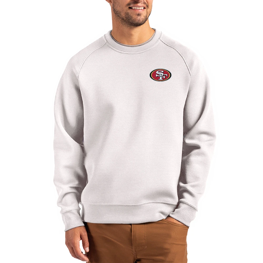 Men's Cutter & Buck Gray San Francisco 49ers Primary Logo Roam Recycled Raglan Pullover Sweatshirt