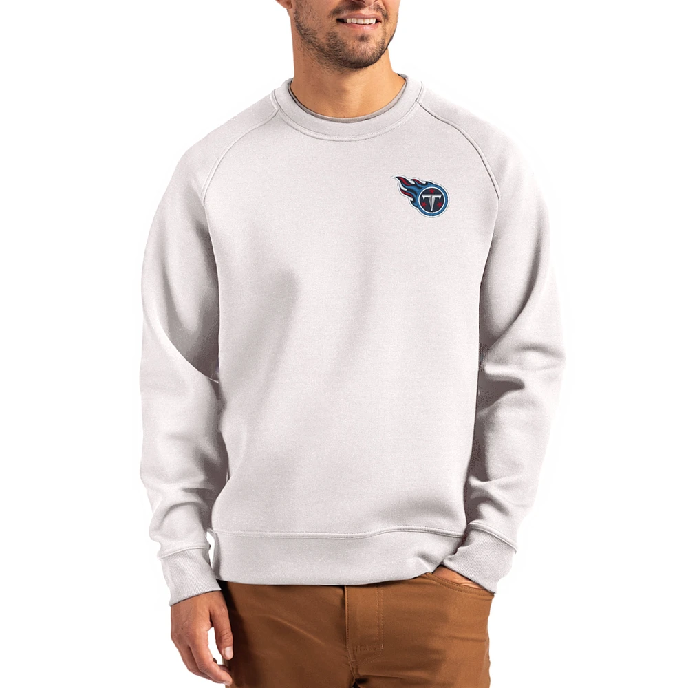 Men's Cutter & Buck Gray Tennessee Titans Primary Logo Roam Recycled Raglan Pullover Sweatshirt