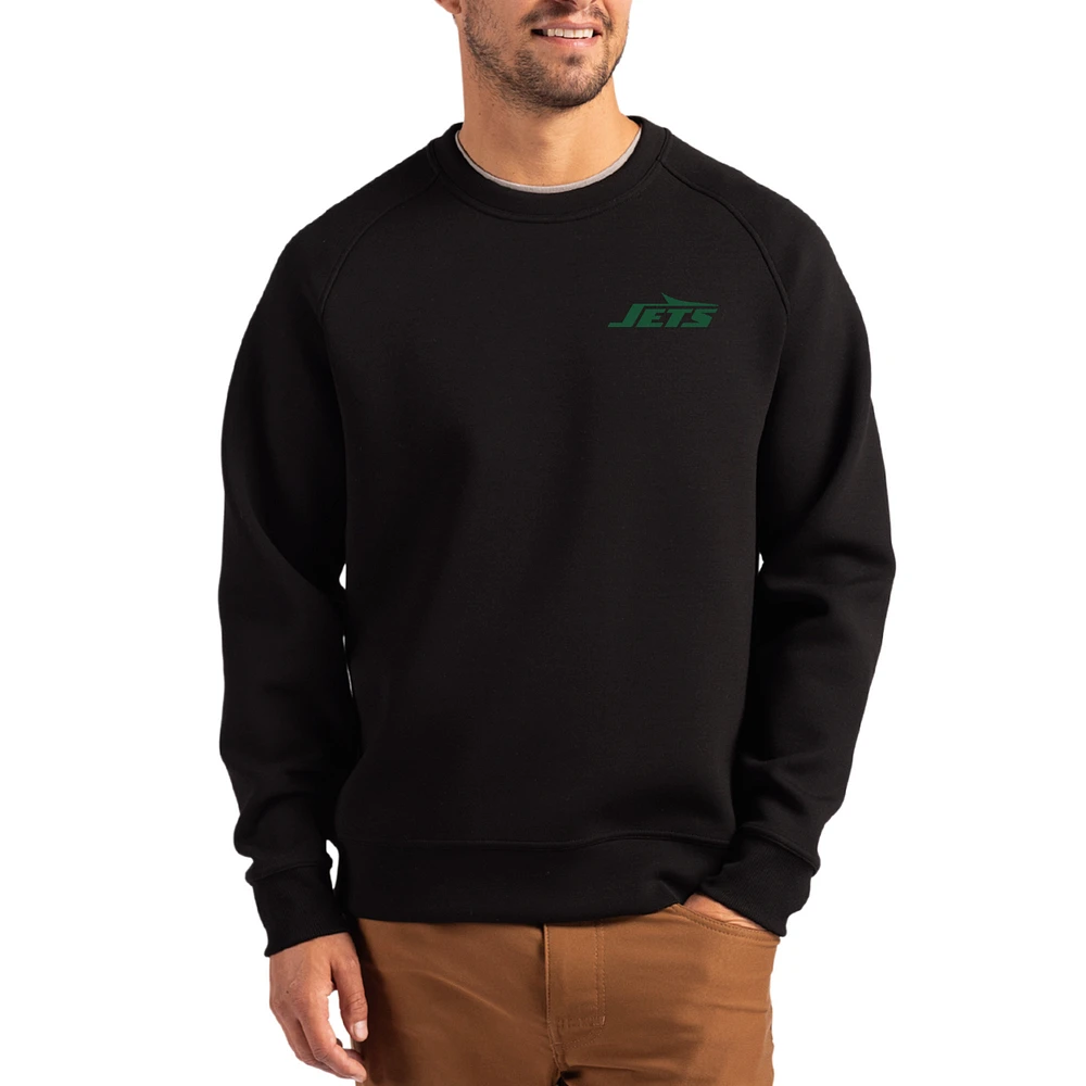Men's Cutter & Buck New York Jets Primary Logo Roam Recycled Raglan Pullover Sweatshirt