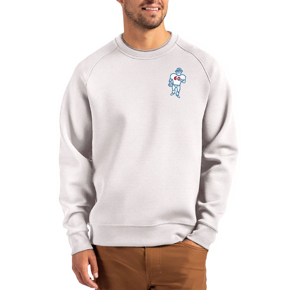 Men's Cutter & Buck Gray Tennessee Titans Throwback Roam Recycled Raglan Pullover Sweatshirt
