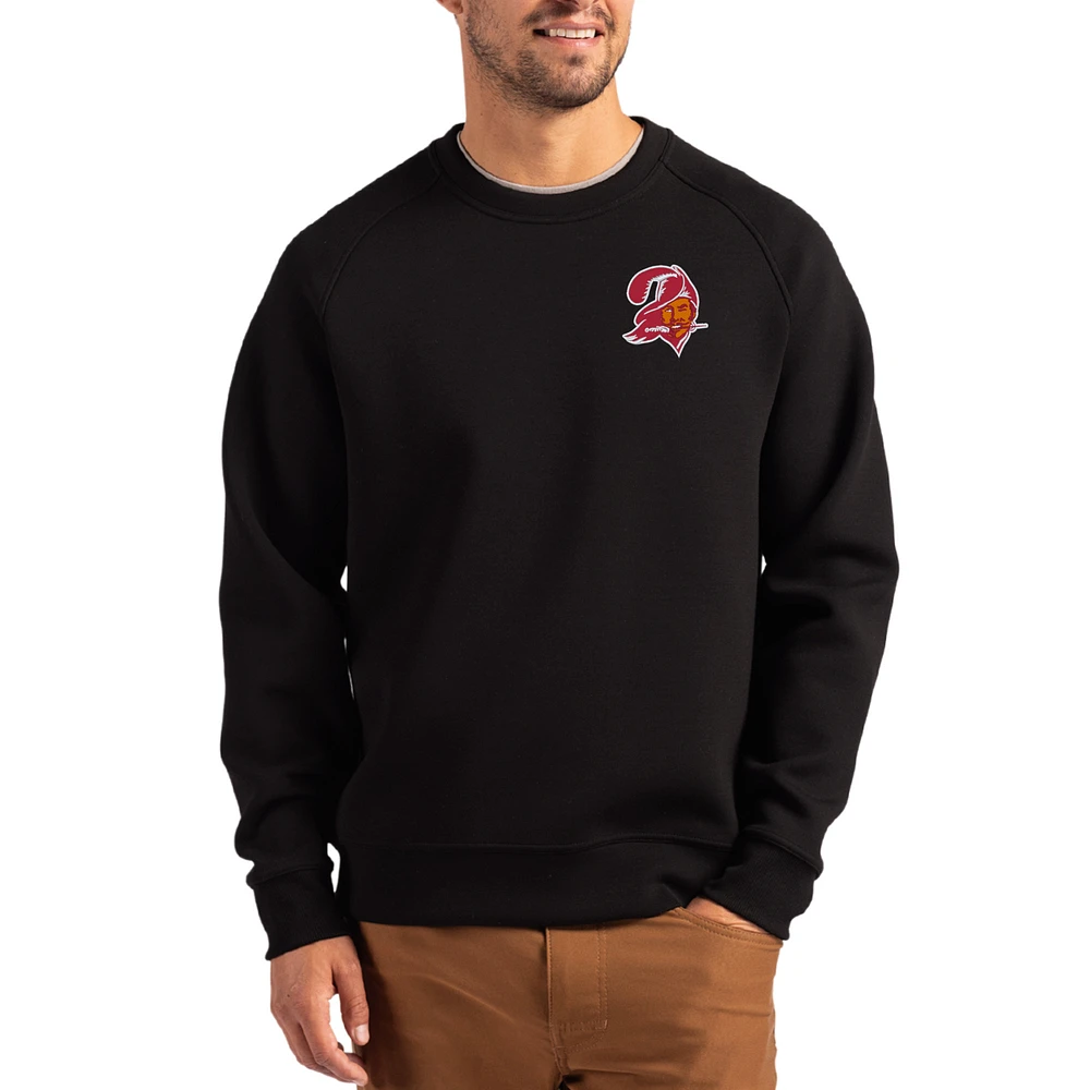 Men's Cutter & Buck Tampa Bay Buccaneers Throwback Roam Recycled Raglan Pullover Sweatshirt