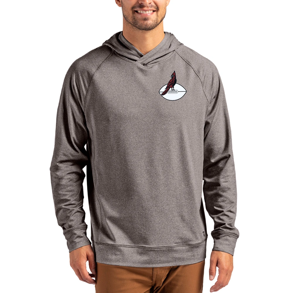 Men's Cutter & Buck Dark Heather Gray Arizona Cardinals Adapt Historic Knit Recycled Raglan Pullover Hoodie