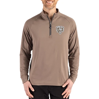Men's Cutter & Buck Brown Chicago Bears Adapt Eco Knit Stretch Recycled Quarter-Zip Pullover