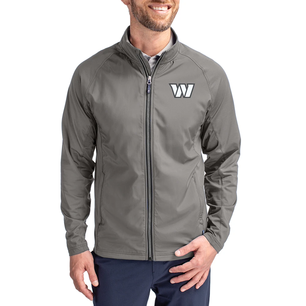 Men's Cutter & Buck Gray Washington Commanders Big Tall Adapt Eco Hybrid Recycled Full-Zip Jacket