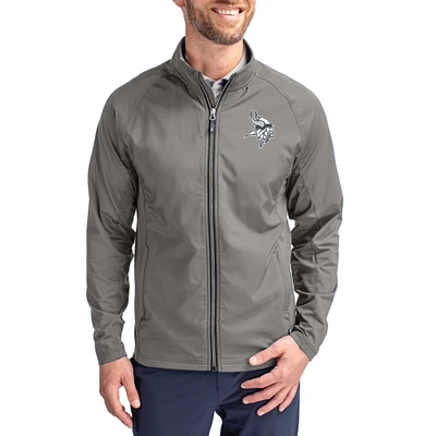Men's Cutter & Buck Gray Minnesota Vikings Big Tall Adapt Eco Hybrid Recycled Full-Zip Jacket