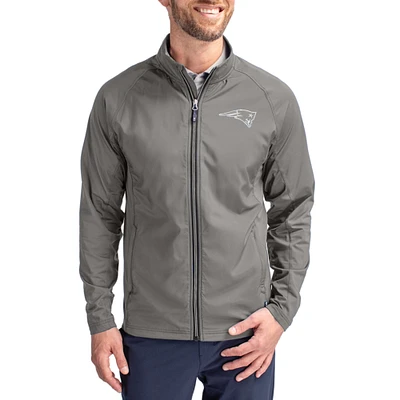 Men's Cutter & Buck Gray New England Patriots Big Tall Adapt Eco Hybrid Recycled Full-Zip Jacket