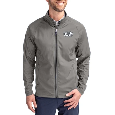 Men's Cutter & Buck Gray San Francisco 49ers Big Tall Adapt Eco Hybrid Recycled Full-Zip Jacket