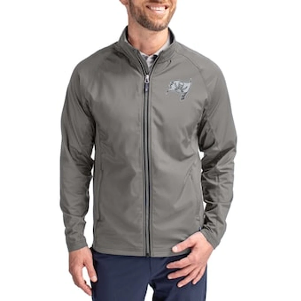 Men's Cutter & Buck Gray Tampa Bay Buccaneers Big Tall Adapt Eco Hybrid Recycled Full-Zip Jacket