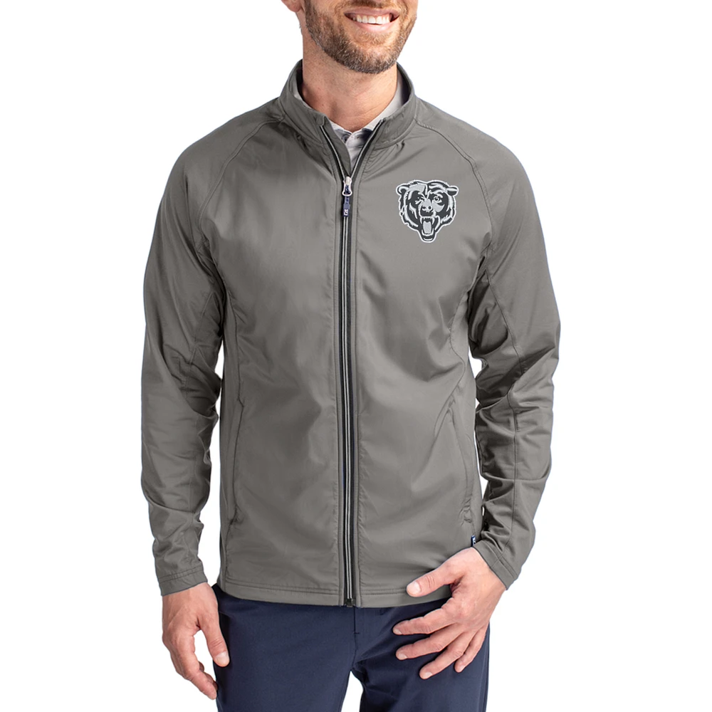 Men's Cutter & Buck Gray Chicago Bears Big Tall Adapt Eco Hybrid Recycled Full-Zip Jacket