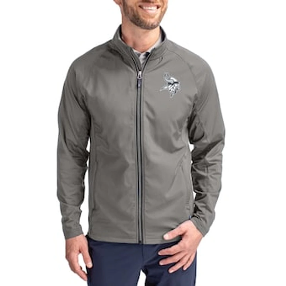 Men's Cutter & Buck Gray Minnesota Vikings Adapt Eco Hybrid Recycled Full-Zip Jacket