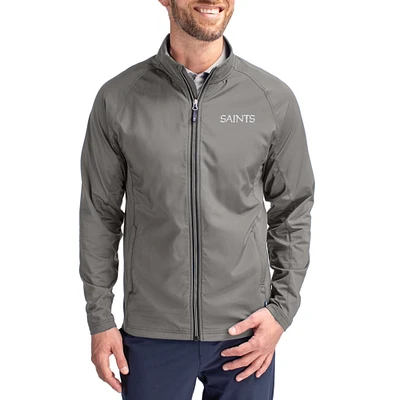 Men's Cutter & Buck Gray New Orleans Saints Adapt Eco Hybrid Recycled Full-Zip Jacket