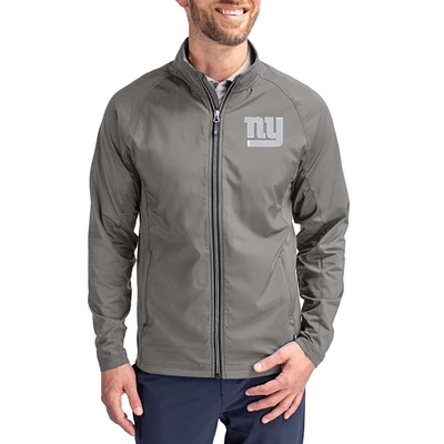 Men's Cutter & Buck Gray New York Giants Adapt Eco Hybrid Recycled Full-Zip Jacket