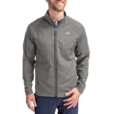 Men's Cutter & Buck Gray Philadelphia Eagles Adapt Eco Hybrid Recycled Full-Zip Jacket