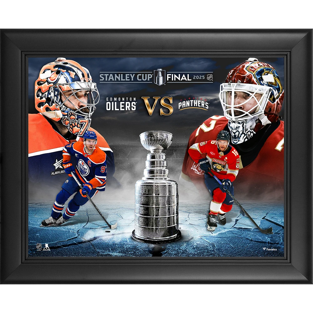 Edmonton Oilers vs. Florida Panthers Framed 13" x 16" 2025 Stanley Cup Final Matchup Collage