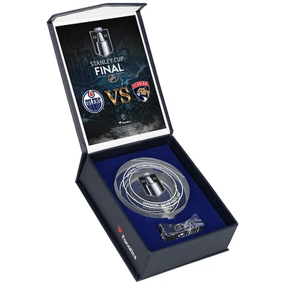 Edmonton Oilers vs. Florida Panthers Crystal Puck - Filled with Game-Used Ice from the 2025 Stanley Cup Final