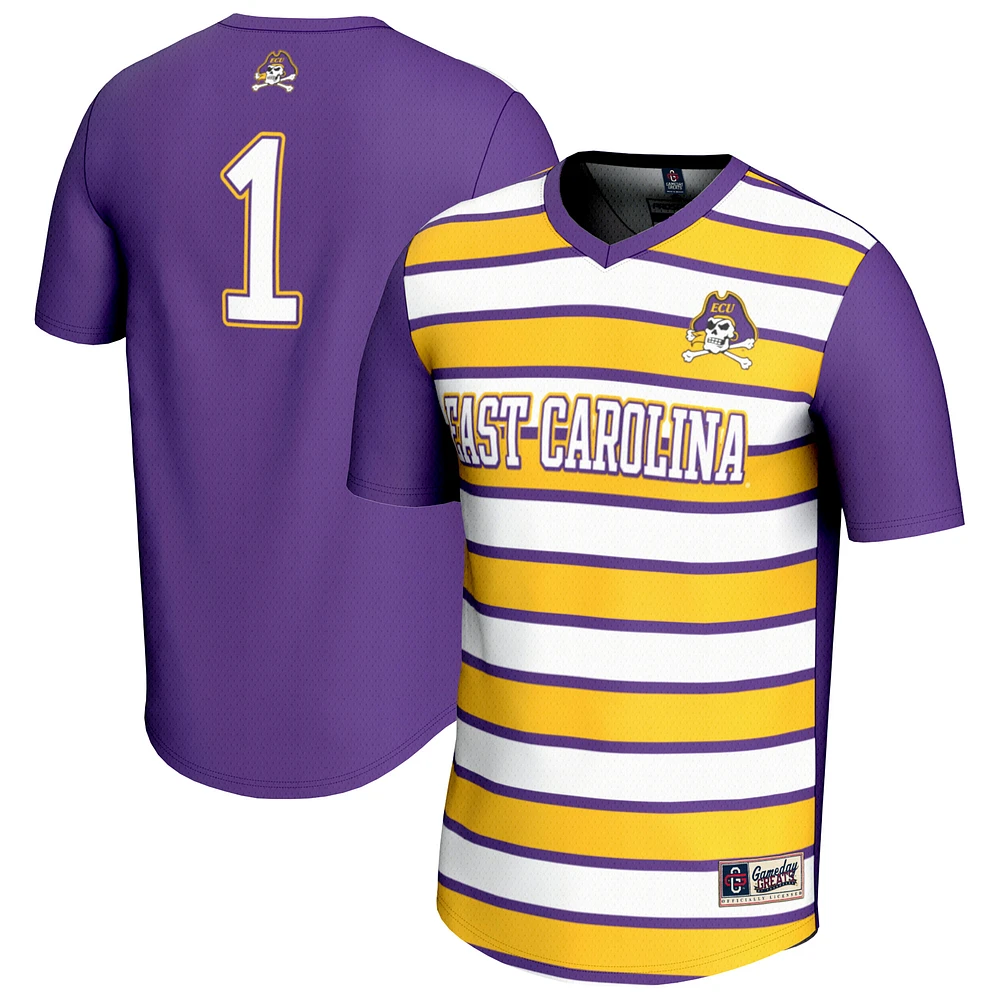 Unisex GameDay Greats #1 Purple ECU Pirates Lightweight Soccer Fashion Jersey