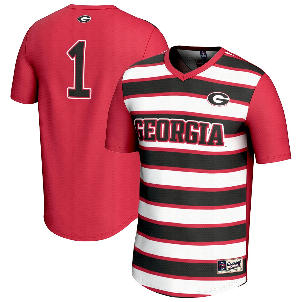 Youth GameDay Greats #1 Red Georgia Bulldogs Lightweight Soccer Fashion Jersey