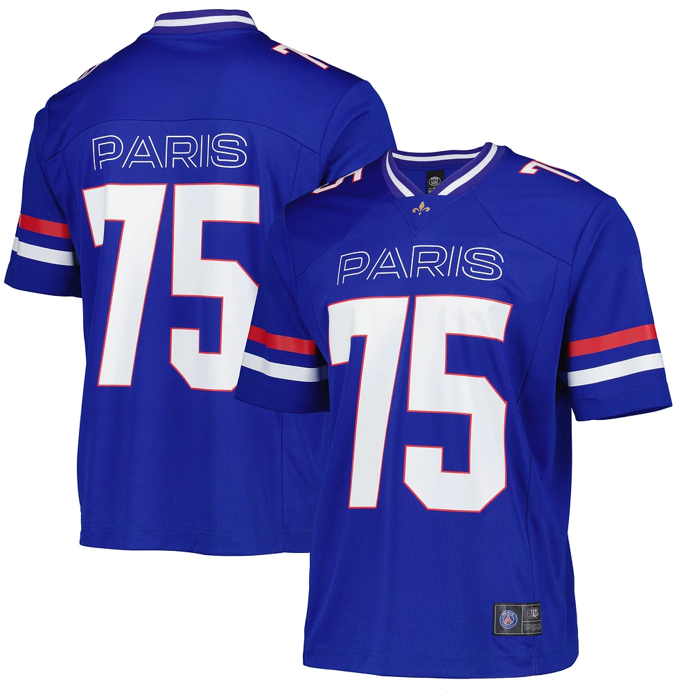 Men's Fanatics Royal Paris Saint-Germain Collegiate American Football Foundation Fashion Jersey