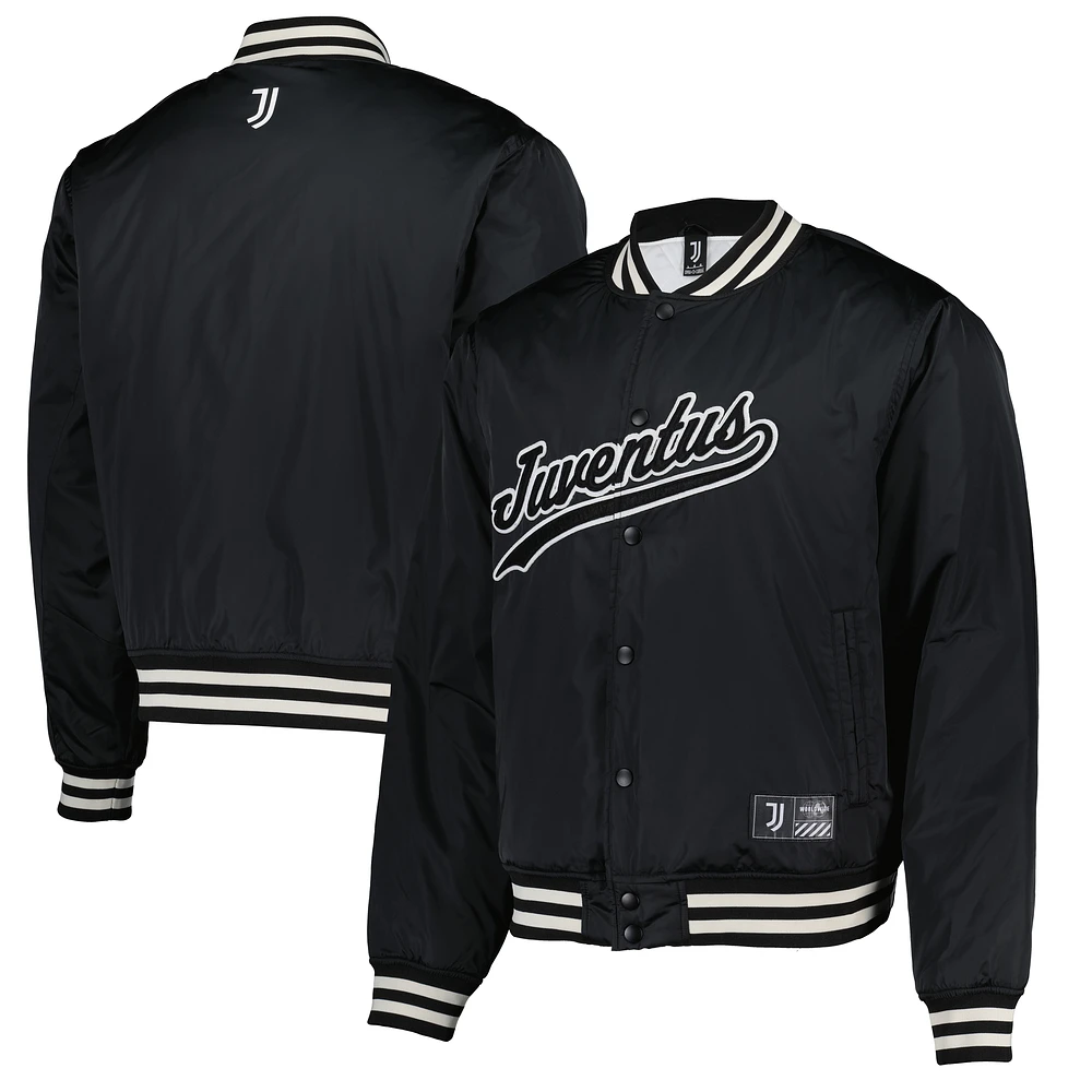 Men's Fanatics Black Juventus Collegiate Sateen Full-Snap Jacket