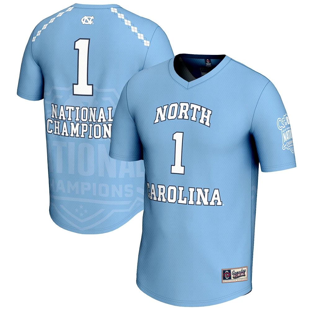Youth GameDay Greats #1 Carolina Blue North Tar Heels 2025 NCAA Women's Lacrosse National Champions Lightweight Commemorative Jersey