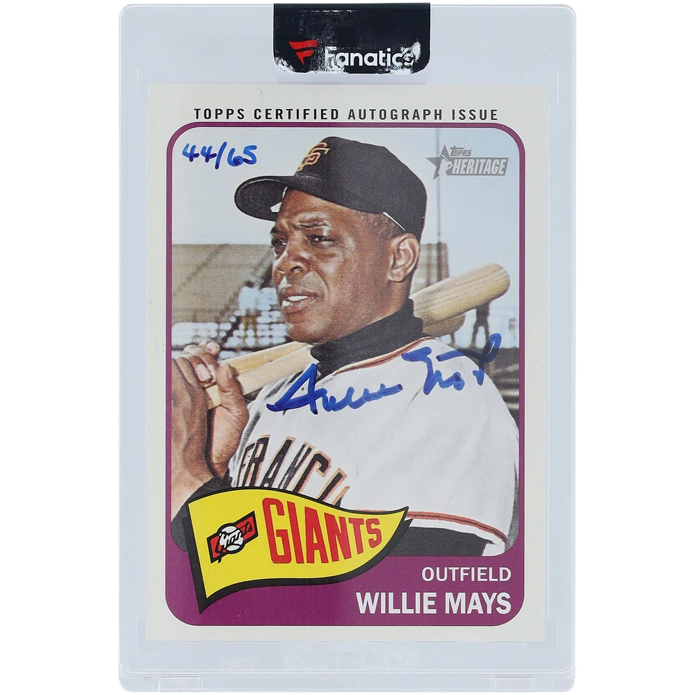 Willie Mays San Francisco Giants Autographed 2014 Topps Heritage 1964 Variation #ROA-WM #44/65 Card