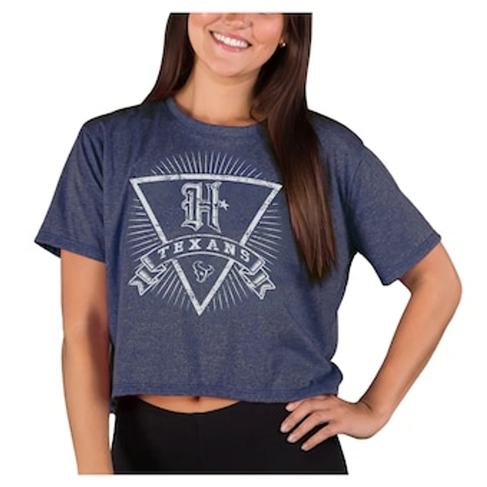 Women's Concepts Sport Navy Houston Texans Quest Knit Crop Top