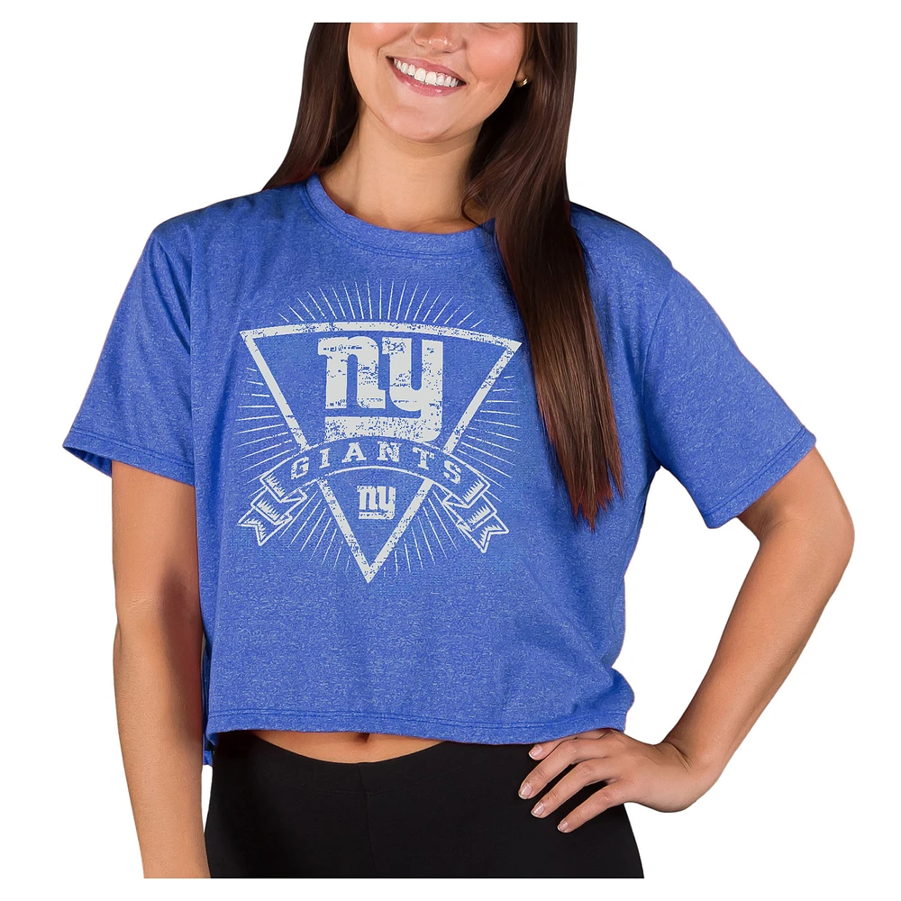 Women's Concepts Sport Royal New York Giants Quest Knit Crop Top