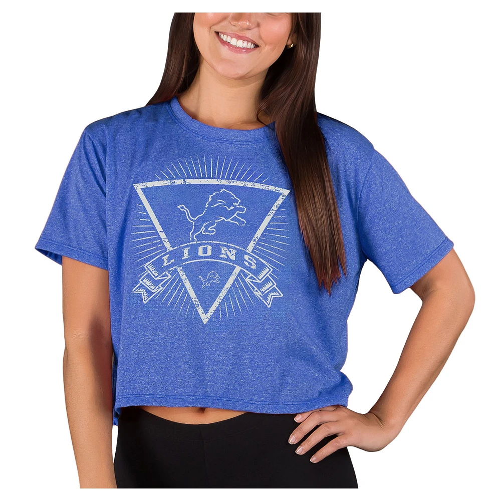 Women's Concepts Sport Blue Detroit Lions Quest Knit Crop Top