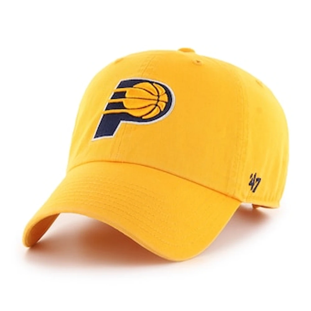 Men's '47 Gold Indiana Pacers Core Logo Clean Up Adjustable Hat