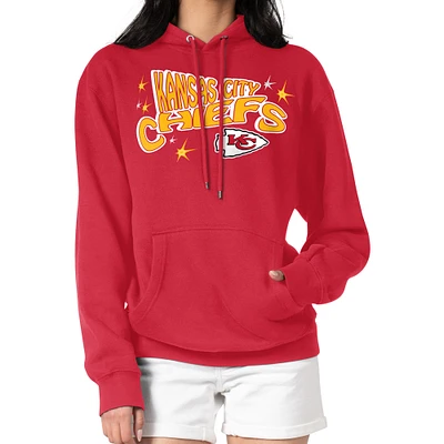 Women's Starter Red Kansas City Chiefs Fireworks Fleece Pullover Hoodie