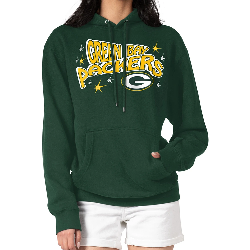 Women's Starter Green Bay Packers Fireworks Fleece Pullover Hoodie
