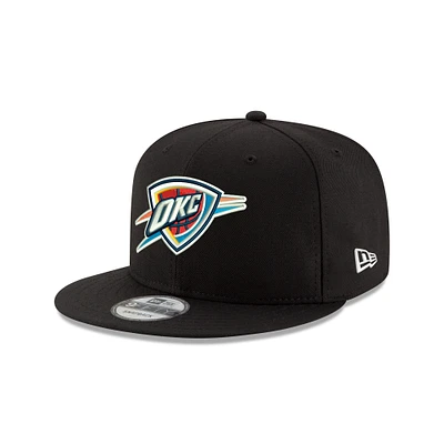 Men's New Era Black Oklahoma City Thunder Core Logo 9FIFTY Snapback Hat