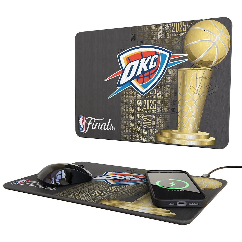 Keyscaper Oklahoma City Thunder 2025 NBA Finals Champions Wireless Charger & Mouse Pad